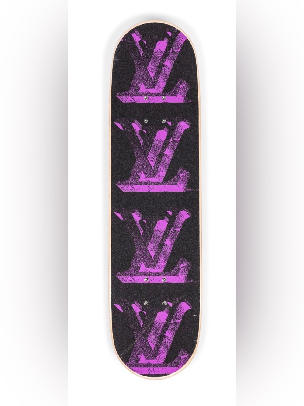 Louis Vuitton Virgil Abloh Black and Purple Logo Skate Deck